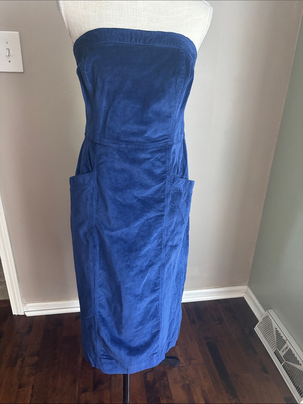 Pilcro Strapless Navy Midi Dress - Picture 3 of 14
